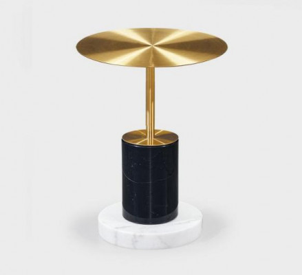 Table d'appoint en marbre doré moderne pour salon Tables rondes Design