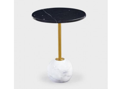 Table de salon moderne en métal noir mobilier Table d'appoint Marbre