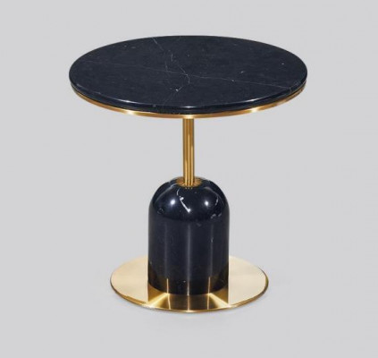 Table basse ronde de salon Table d'appoint Table basse noire Table de canapé de luxe