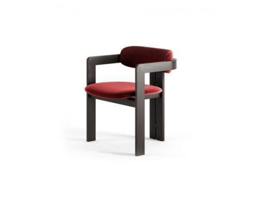 Chaise de salle à manger de luxe en rouge Cadre en bois Garniture design Siège simple En textile