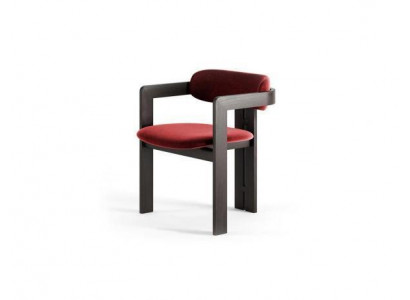 Chaise de salle à manger de luxe en rouge Cadre en bois Garniture design Siège simple En textile