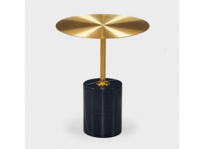Table d'appoint ronde noire et dorée - Mobilier de salon design Tables