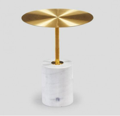 Table d'appoint blanche de luxe pour le salon Table d'appoint en imitation marbre Table basse