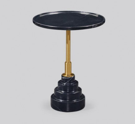 Moderne Tisch Schwarzer Kaffee Luxustisch Marmortisch Beistelltische Wohnzimmer Rund