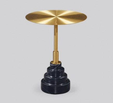 Table d'appoint Table Design Tables de luxe en acier inoxydable Table ronde en métal doré