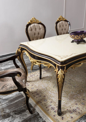 Ensemble de salle à manger de luxe Salle à manger Table de salle à manger Chaises Bois 10 pièces Marron Buffet