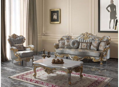 Canapé rembourré luxueux ensemble de canapé complet ensemble de canapé gris canapé en tissu