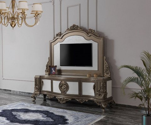 Meuble TV du salon meuble TV buffet latéral commode basse en bois table marron de luxe