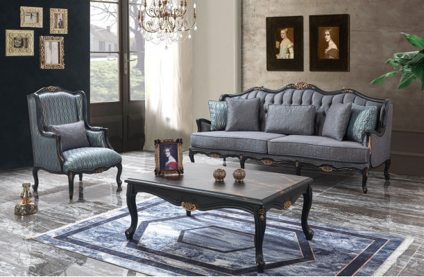 Canapé ensemble de canapés canapé canapé en tissu canapé rembourré set gris chesterfield