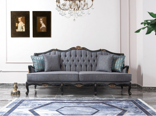 Canapé ensemble de canapés canapé canapé en tissu canapé rembourré set gris chesterfield