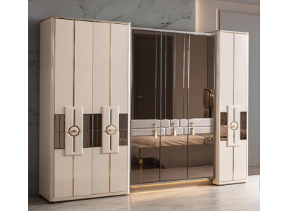 Armoire Armoire Armoires de chambre Beige Moderne Bois Luxe