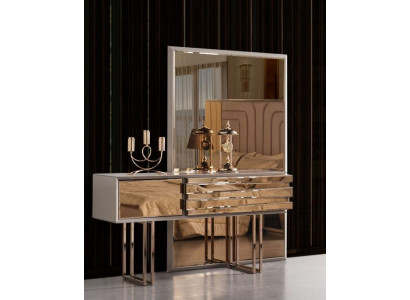 Coiffeuse Table console Coiffeuse Coiffeuse Bois Beige Or