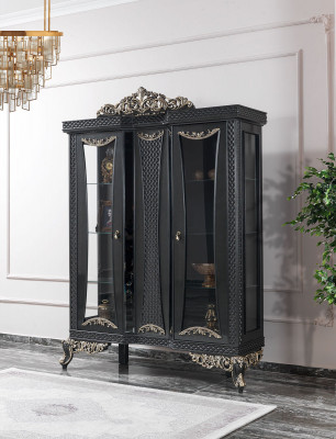 Vitrine Armoire Vitrine Armoires Salon Verre Gris Bois nouveau