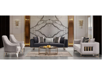 Sofa ensemble ensemble de canapé fauteuil trois places canapé en tissu gris ensemble de canapé 4 pièces