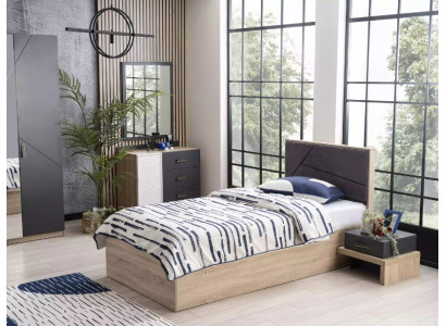 Base de lit pour enfants Cadre de lit en bois Gris Lit pour enfants Chambre d'enfants Lits