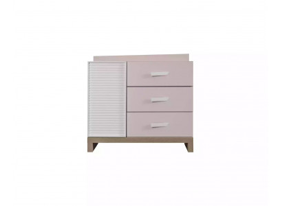 Commode pour enfants Commode Armoire Étagère pour chambre d'enfants Rose Bois Moderne Nouveau