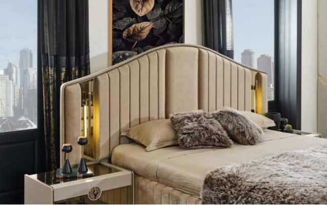 Lit de luxe de style italien Meubles de chambre à coucher Lits doubles