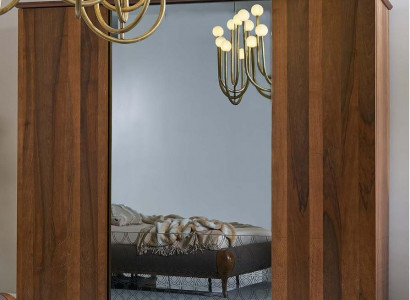 Armoire Armoire Armoire en bois Marron Miroir Armoire de chambre