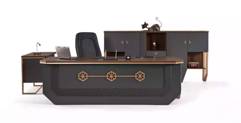 Ensemble de meubles de bureau de luxe, mobilier de salle d'étude, bureau, armoires, table basse