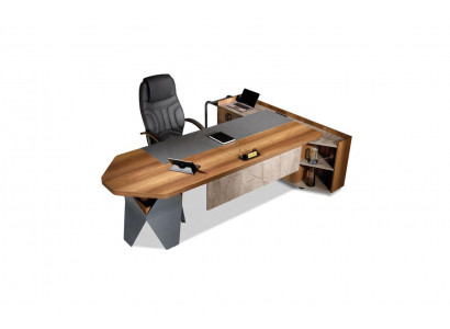 Bureau Bureau d'angle Table de travail Bureau Bois Marron