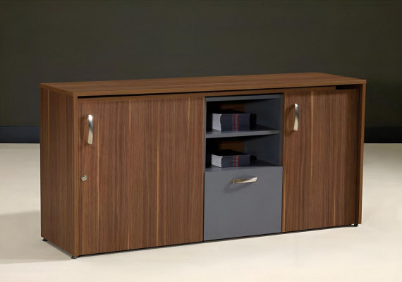 Armoire de bureau Bureau 2 en 1 Armoire fonctionnelle Table Bois Marron neuf