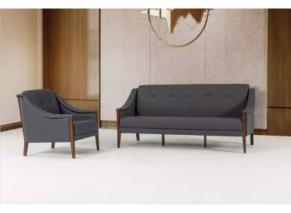 Canapé rembourré gris Ensemble de 3 places Fauteuil complet Moderne 2pc neuf 3+1