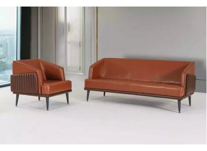 Suite de bureau de luxe Fauteuil trois places Salle d'étude Suite Meubles en tissu