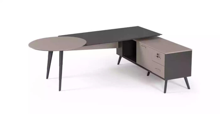 Ensemble de bureau moderne pour étude, complet avec bureau design et mobilier.