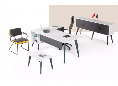 Bureau d'angle blanc Armoire de bureau Tables basses Meubles de bureau Ameublement