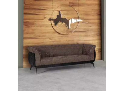 Canapé de bureau de luxe à trois places de couleur marron