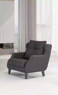 Ensemble de canapé noir Fauteuil Deux places Set de luxe moderne Siège rembourré 2+1