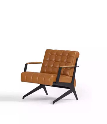 Ensemble de sièges d'étude marron clair pour la salle de séjour : fauteuil 2 places + ensemble de bureau 2+1