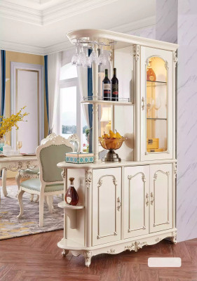 Bar cabinet for the dining room Classic pearl white furniture new luxury  Armoire de bar pour la salle à manger Mobilier classique blanc nacré neuf de luxe