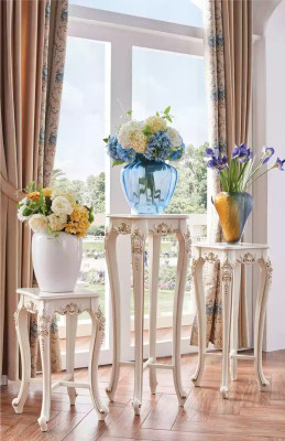 Stand de fleurs Style Classique R, étagère de luxe pour salon, colonne 3 pièces