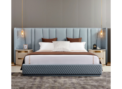 Grande Chambre Lit double Lits design Cadre en bois Lit rembourré
