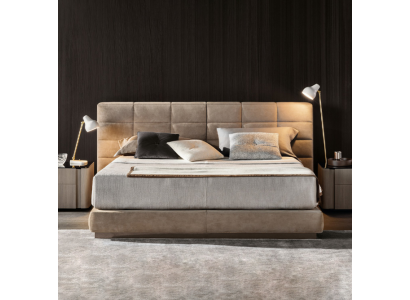 Lit double beige Mobilier de chambre Lits modernes en bois de luxe