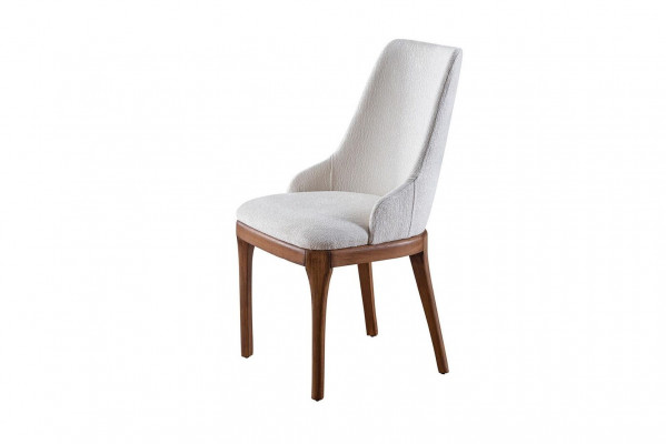 Chaises blanches exclusives avec design de pieds bruns en bois Nouveauté pour la salle à manger