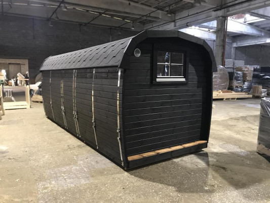 Sauna en bois sauna extérieur Maison de sauna en bois de pin chambre panoramique 590x230x260