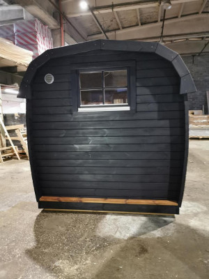 Sauna en bois sauna extérieur Maison de sauna en bois de pin chambre panoramique 590x230x260