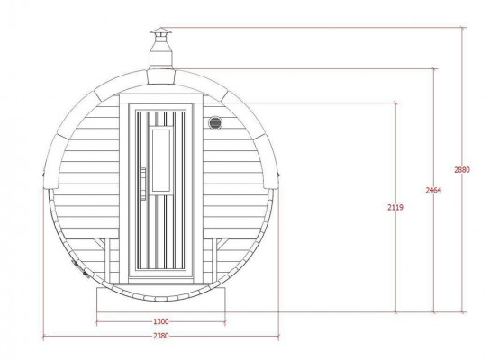 Sauna sauna tonneau sauna extérieur sauna de jardin 590 x Ø 2,27 m kit de tonneau sauna