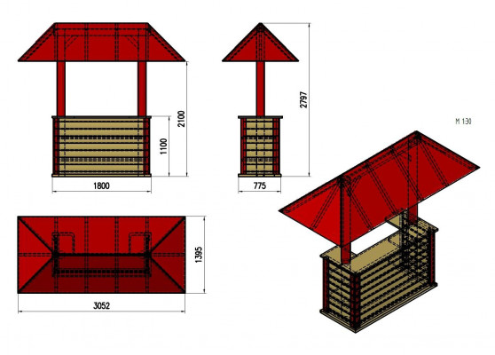 Comptoir de bar, bar à domicile, table de bar de jardin, table de bar, table de bar avec toit 300x130x270