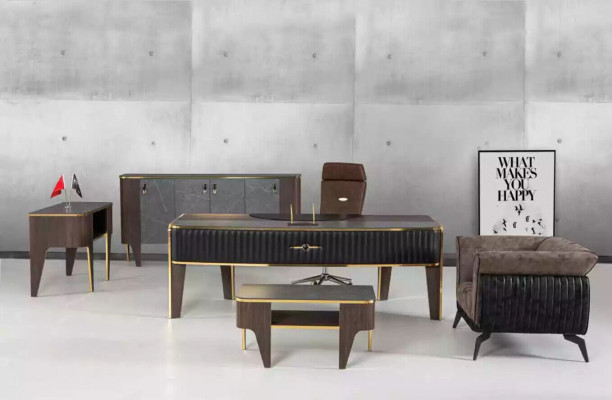 Bureau avec tiroirs Mobilier de chambre d'étude Table de luxe de bureau 220x95