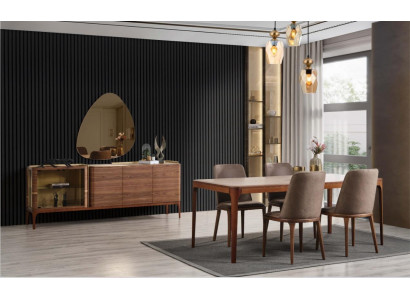 Complet e Salle à manger Ensemble de salle à manger Coin repas Table de salle à manger Chaises 9pcs Bois Marron