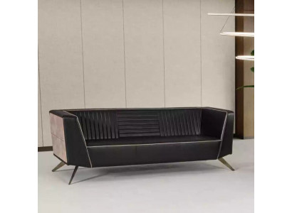 Designer Canapé rembourré noir Meubles en tissu Mobilier de salle d'étude Canapé de bureau