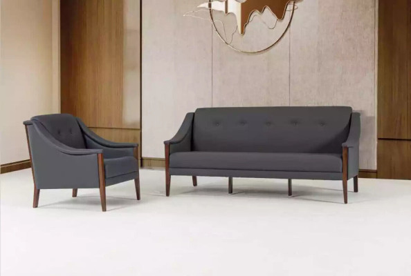 Canapé design gris foncé trois places Meubles rembourrés de bureau Ameublement