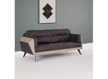 Luxueux canapé trois places de luxe gris pour la salle d'étude canapé moderne pour le mobilier de bureau