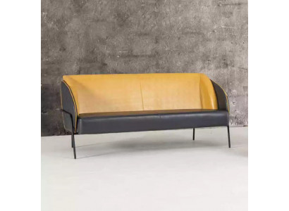 Canapé en similicuir moderne 3 places avec tissu d'ameublement d'étude design