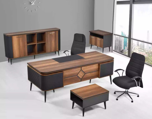Bureau en bois Mobilier de bureau Table de bureau 220x90 Designer Furniture