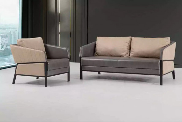 Canapé gris 2 places Canapé moderne Mobilier de bureau Canapé rembourré Designer