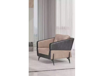 Fauteuil beige Chambre d'étude Mobilier en textile Siège de luxe Fauteuil rembourré Accoudoirs-Retravers.